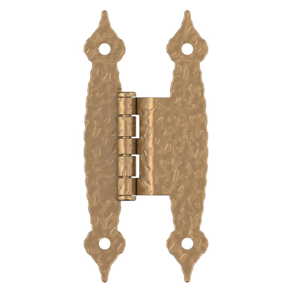 Amerock BPR3406CZ 3/8 inch (10mm) Offset Non-Self Closing Face Mount Champagne Bronze Cabinet Hinge - 1 Pair