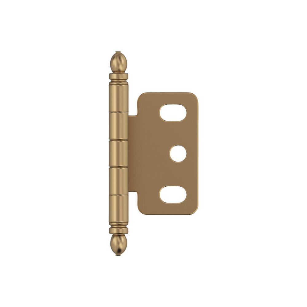 Amerock PK3180TBCZ 3/4 inch (19mm) Door Thickness Full Inset Partial Wrap Ball Tip Champagne Bronze Cabinet Hinge - Single Hinge
