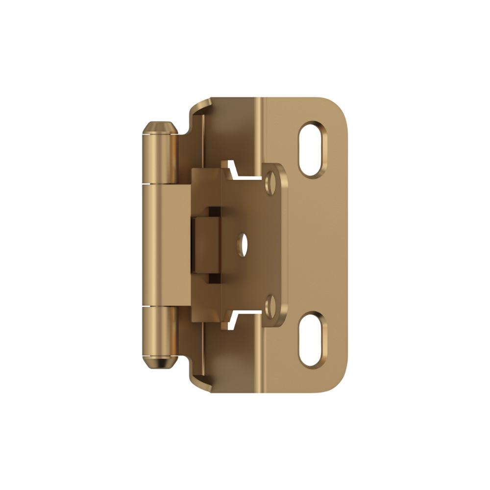 Amerock BPR7550CZ 1/2 inch (13mm) Overlay Self Closing Partial Wrap Champagne Bronze Cabinet Hinge - 1 Pair