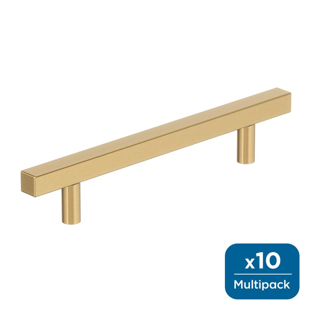 Amerock 10BX37177CZ Bar Pulls Square 5-1/16 inch (128mm) Center-to-Center Champagne Bronze Cabinet Pull - 10 Pack