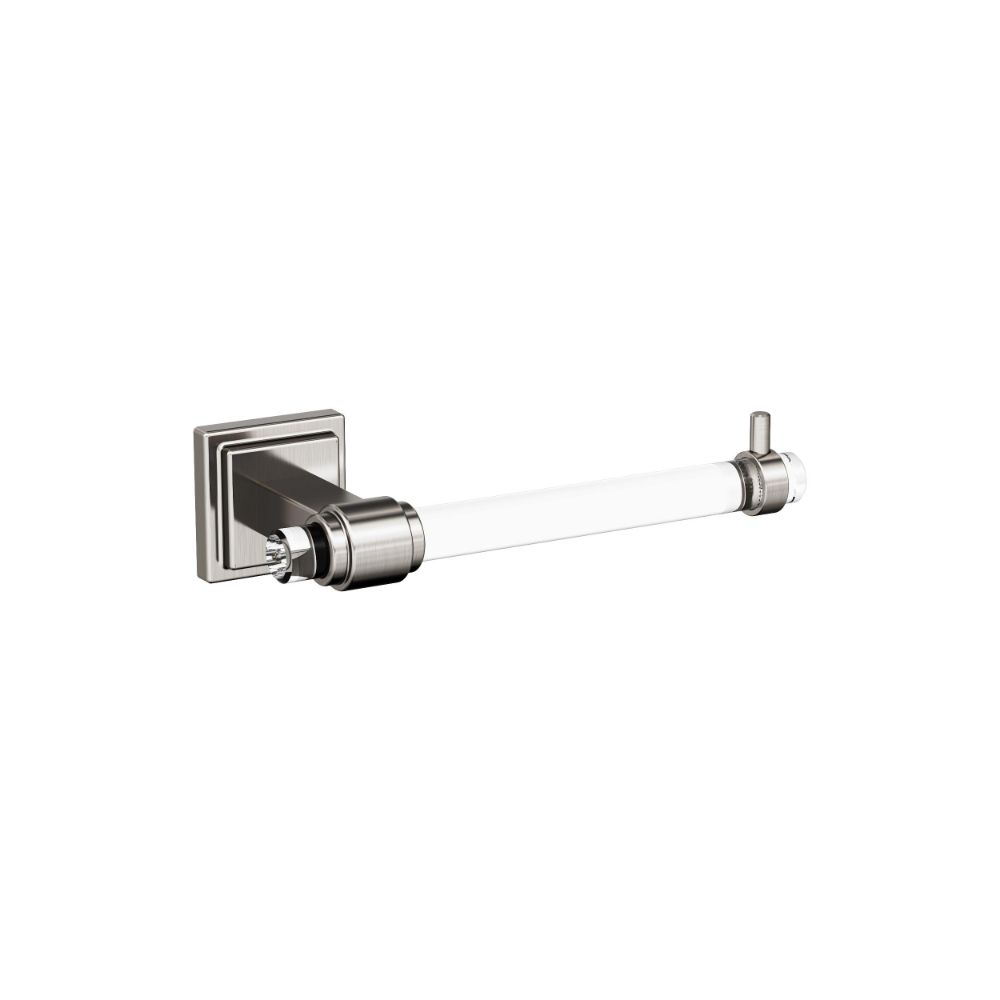 Amerock BH36061CG10 Glacio Clear/Brushed Nickel Contemporary Single Post Toilet Paper Holder