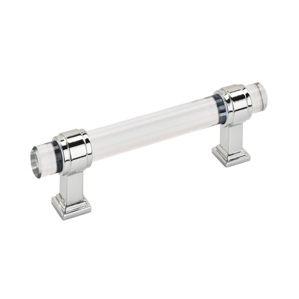Amerock BP36654C26 Glacio 3-3/4 inch (96mm) Center-to-Center Clear/Polished Chrome Cabinet Pull