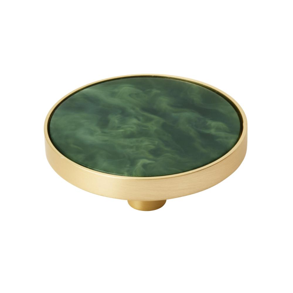Amerock 2PK36972EMG Accents 2 inch (51mm) Diameter Gold/Emerald Green Cabinet Knob - 2 Pack