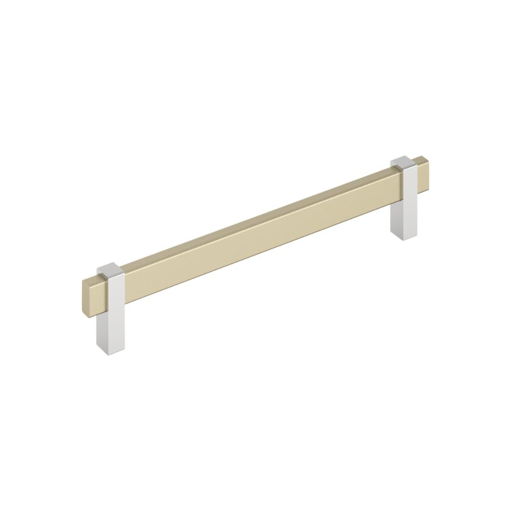 Amerock BP36725BBZ26 Mulino 7-9/16 inch (192mm) Center-to-Center Golden Champagne/Polished Chrome Cabinet Pull