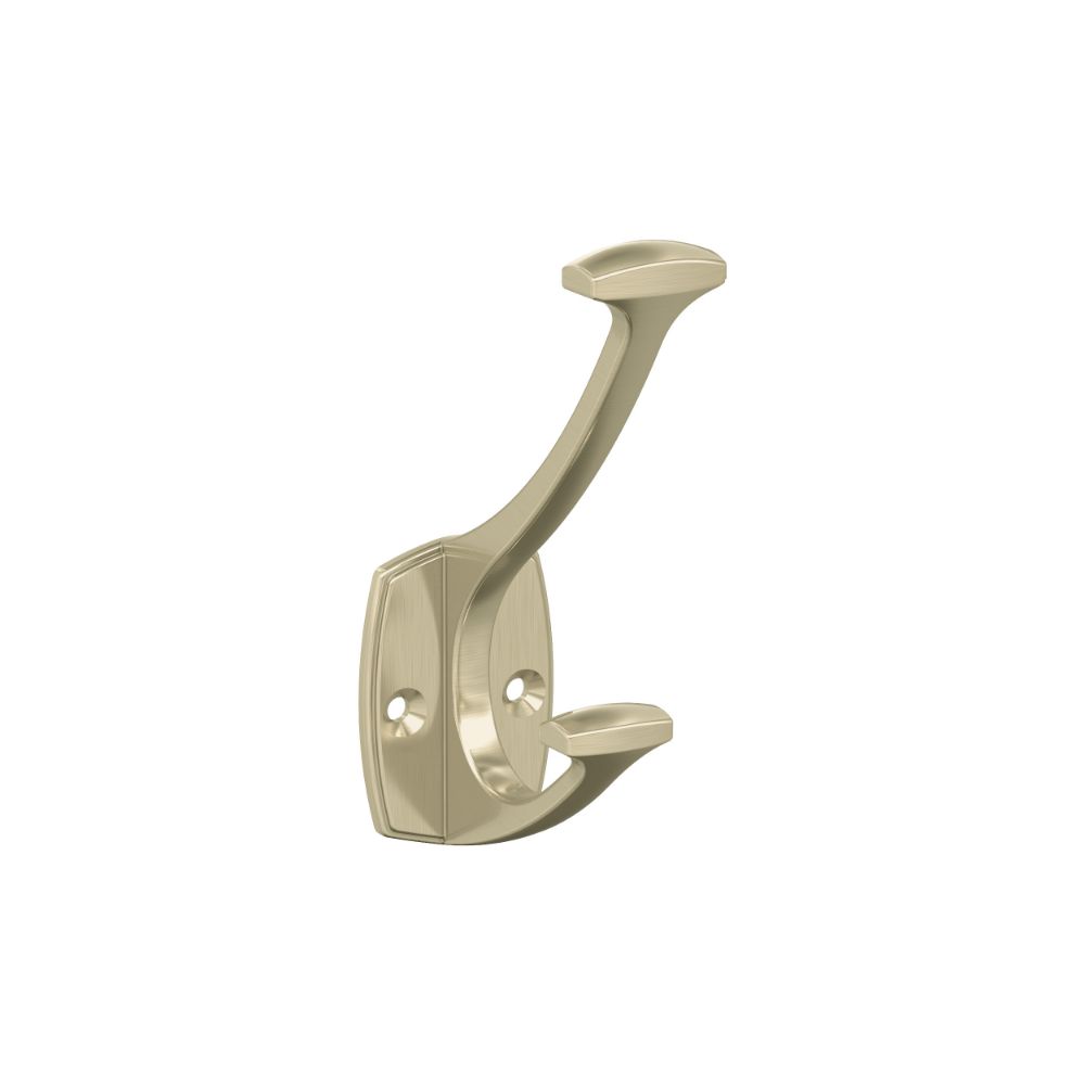 Amerock H37001BBZ Vicinity Traditional Double Prong Golden Champagne Wall Hook
