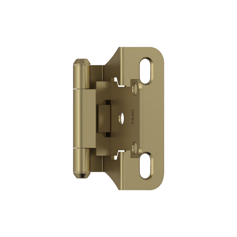 Amerock BPR7566BBZ 1/4 inch (6mm) Overlay Self Closing Partial Wrap Golden Champagne Cabinet Hinge - 1 Pair