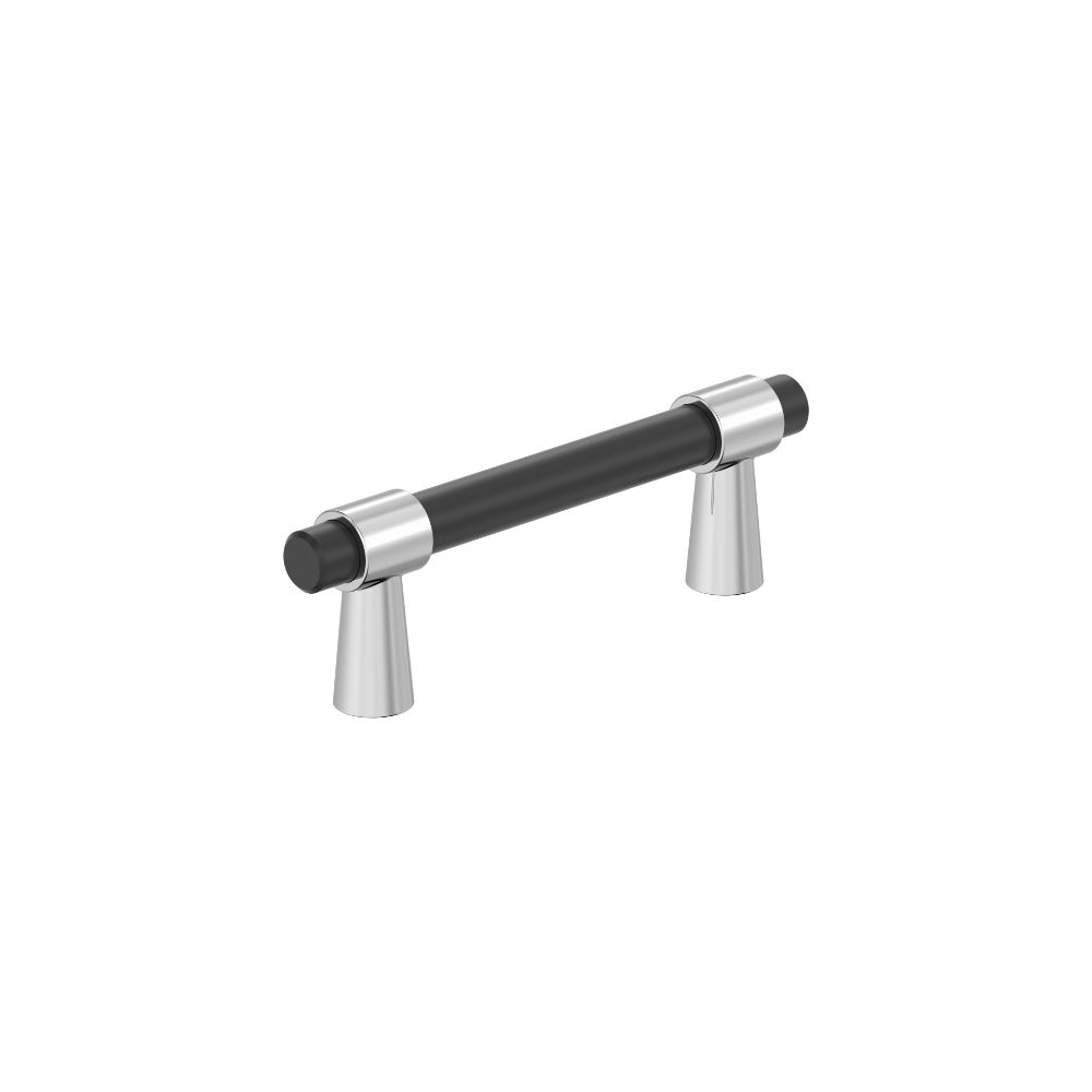 Amerock BP37385FB26 Mergence 3 in (76 mm) Center-to-Center Matte Black/Polished Chrome Cabinet Pull