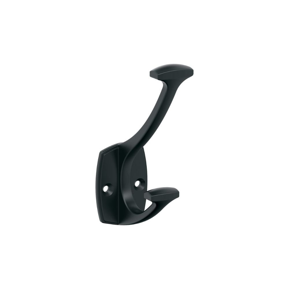 Amerock H37001MB Vicinity Traditional Double Prong Matte Black Wall Hook