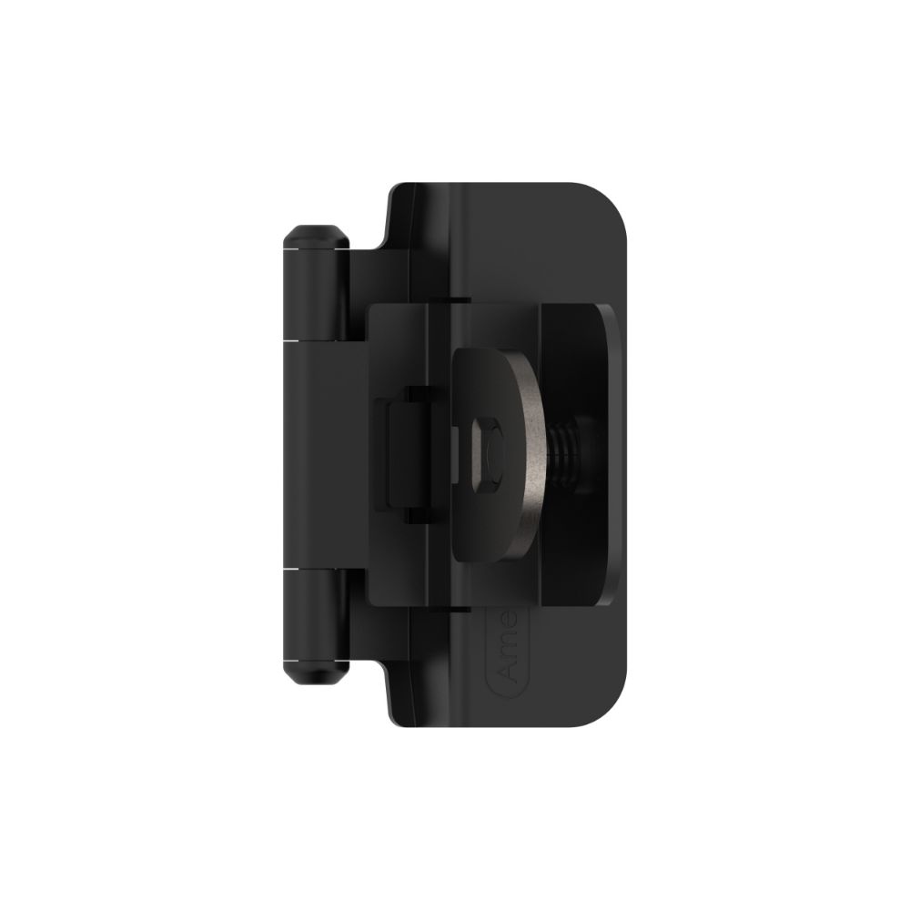 Amerock BPR8700FB 3/8 inch (10mm) Inset Double Demountable Matte Black Cabinet Hinge - 1 Pair