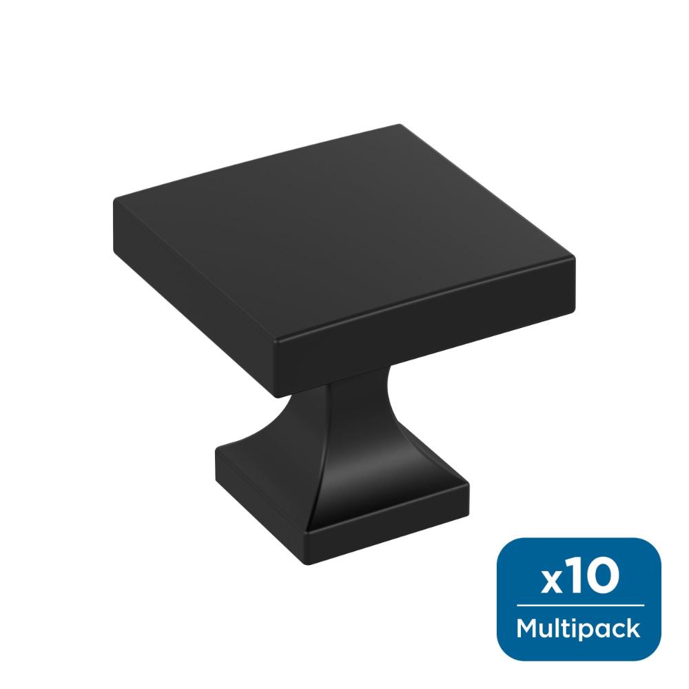 Amerock 10BX37024MB Pedestal 1-1/16 inch (27mm) Length Matte Black Cabinet Knob - 10 Pack