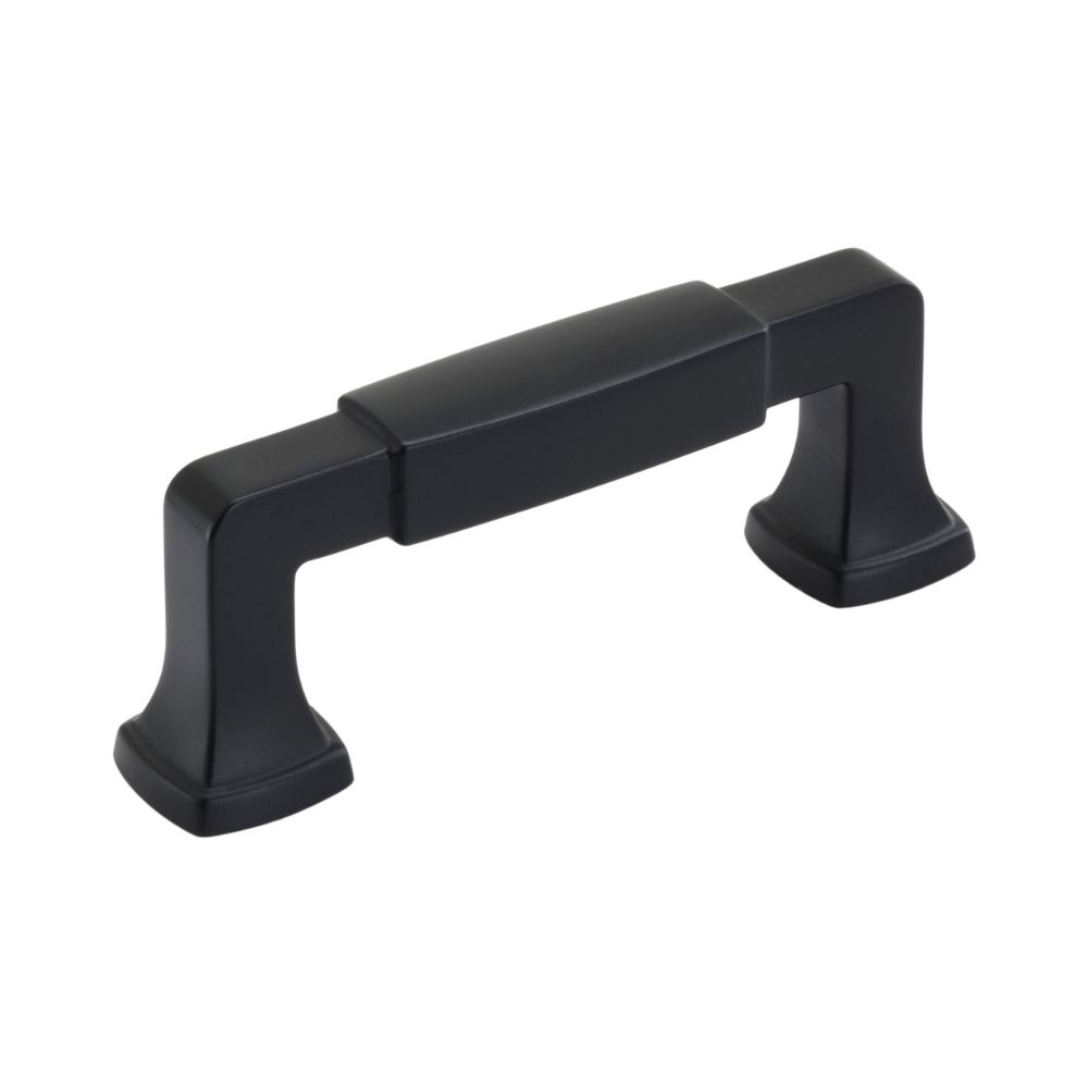 Amerock BP36891FB Stature 3 in (76 mm) Center-to-Center Matte Black Cabinet Pull