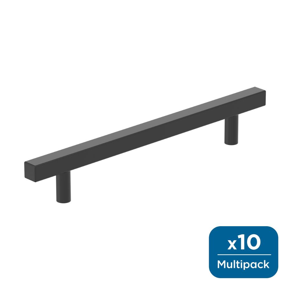 Amerock 10BX37178MB Bar Pulls Square 6-5/16 inch (160mm) Center-to-Center Matte Black Cabinet Pull - 10 Pack