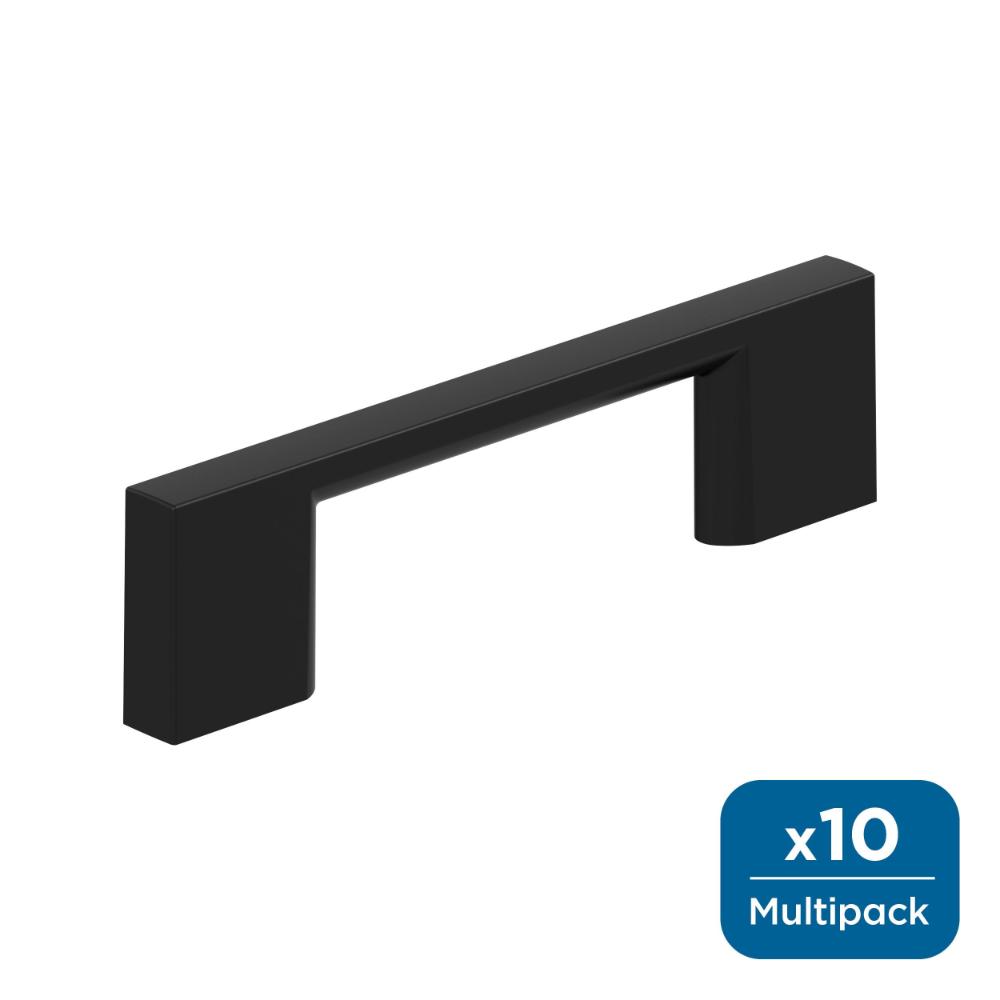 Amerock 10BX37130MB Cityscape 3 inch (76mm) Center-to-Center Matte Black Cabinet Pull - 10 Pack