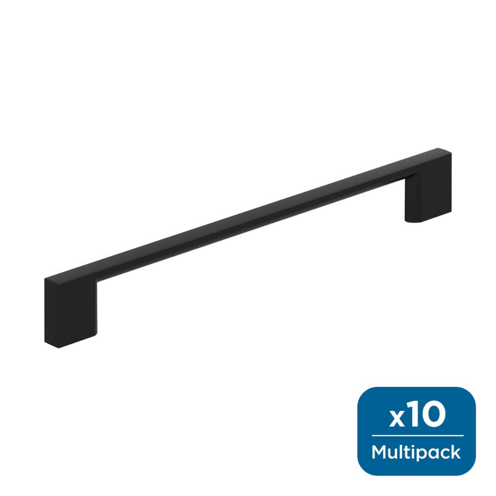 Amerock 10BX37134MB Cityscape 7-9/16 inch (192mm) Center-to-Center Matte Black Cabinet Pull - 10 Pack
