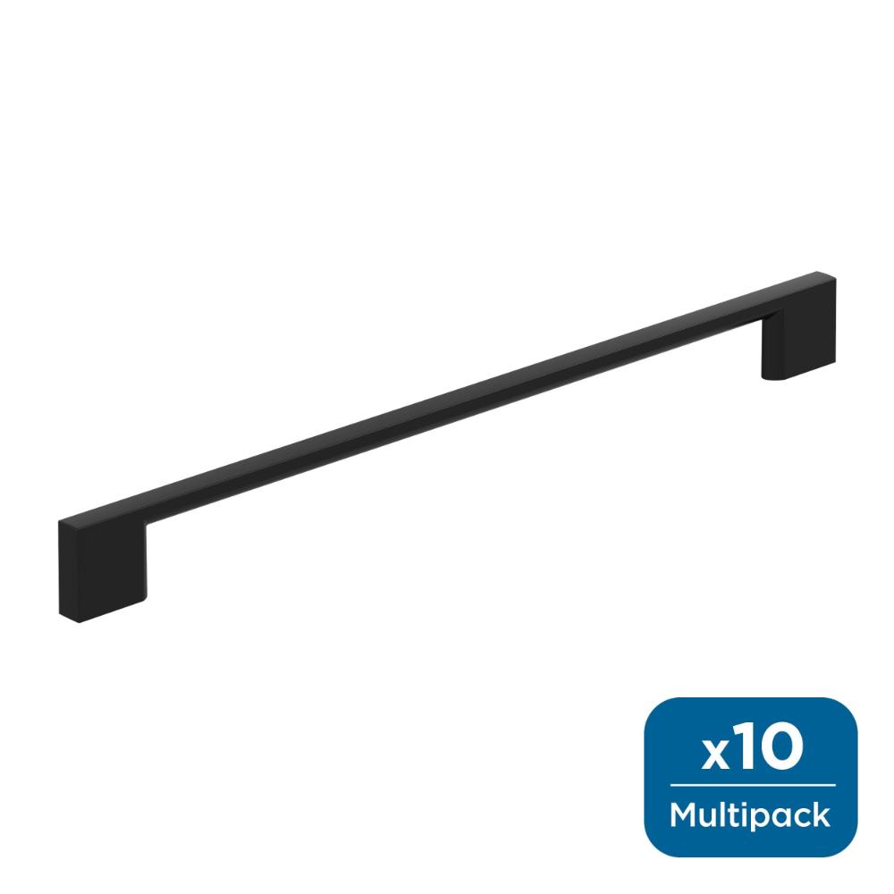 Amerock 10BX37135MB Cityscape 10-1/16 inch (256mm) Center-to-Center Matte Black Cabinet Pull - 10 Pack