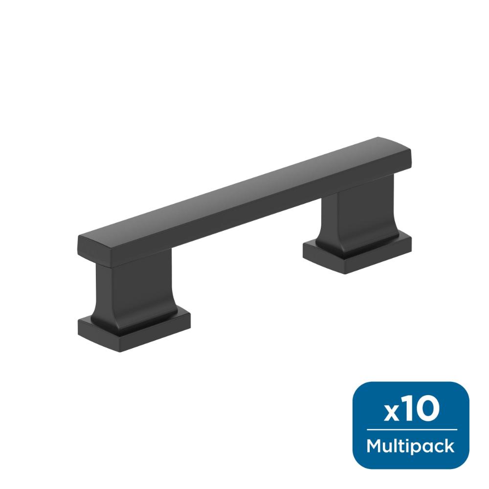 Amerock 10BX37090MB Triomphe 3 inch (76mm) Center-to-Center Matte Black Cabinet Pull - 10 Pack
