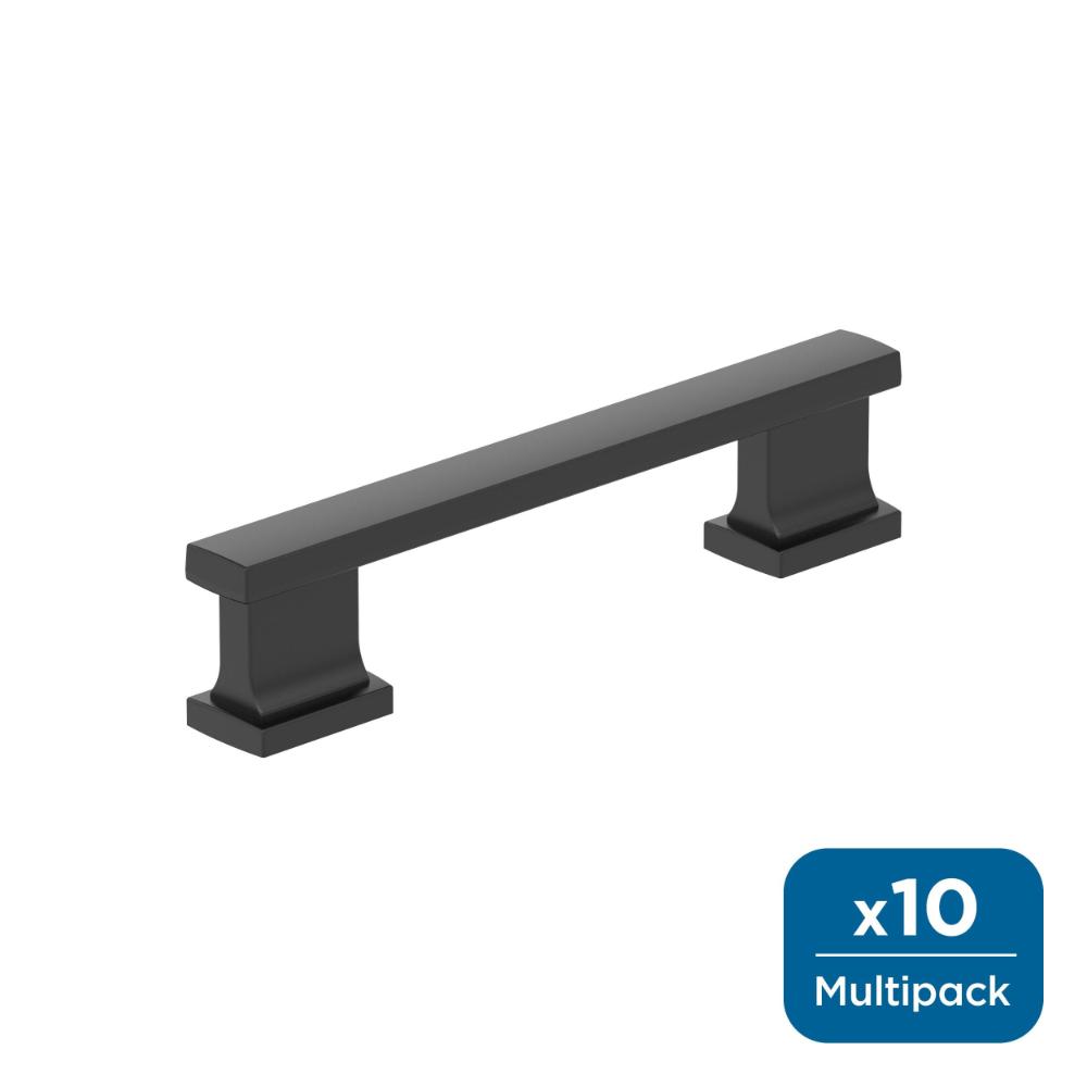 Amerock 10BX37091MB Triomphe 3-3/4 inch (96mm) Center-to-Center Matte Black Cabinet Pull - 10 Pack