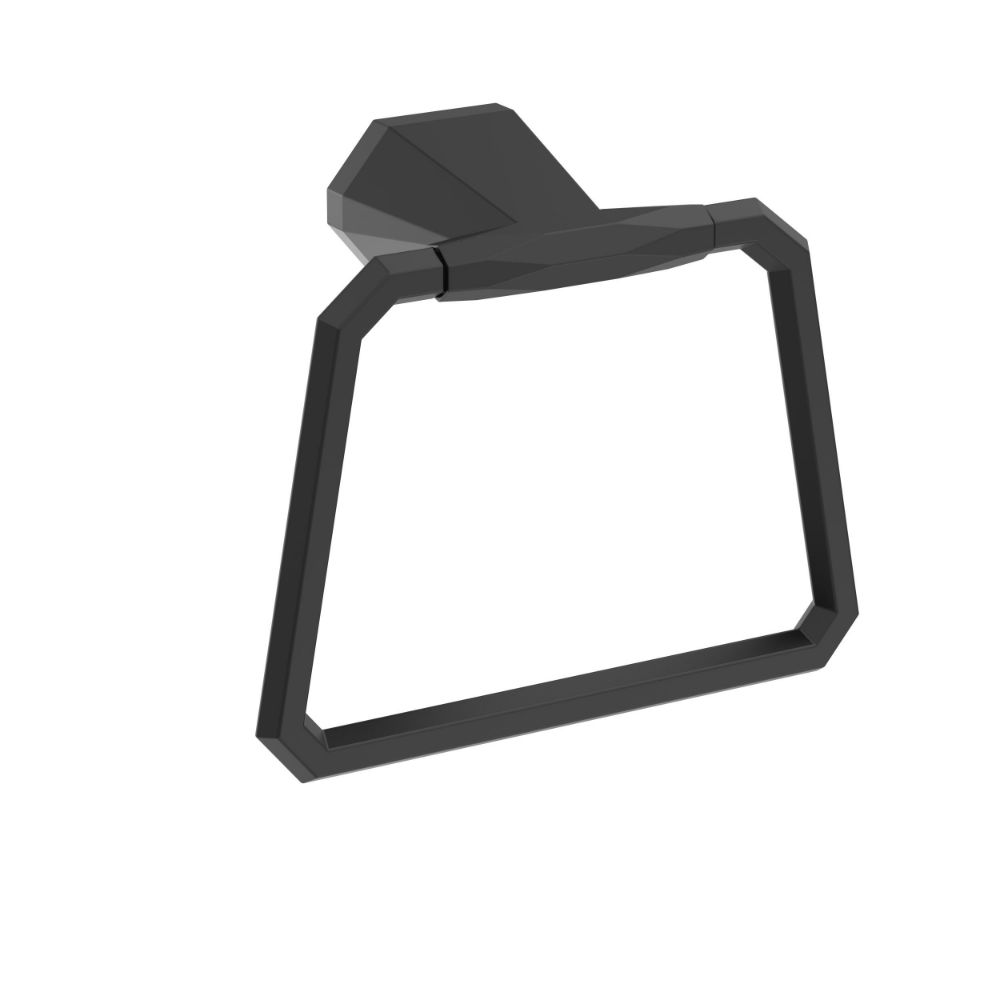 Amerock BH36042MB St. Vincent Matte Black Contemporary 5-9/16 in (141 mm) Length Towel Ring