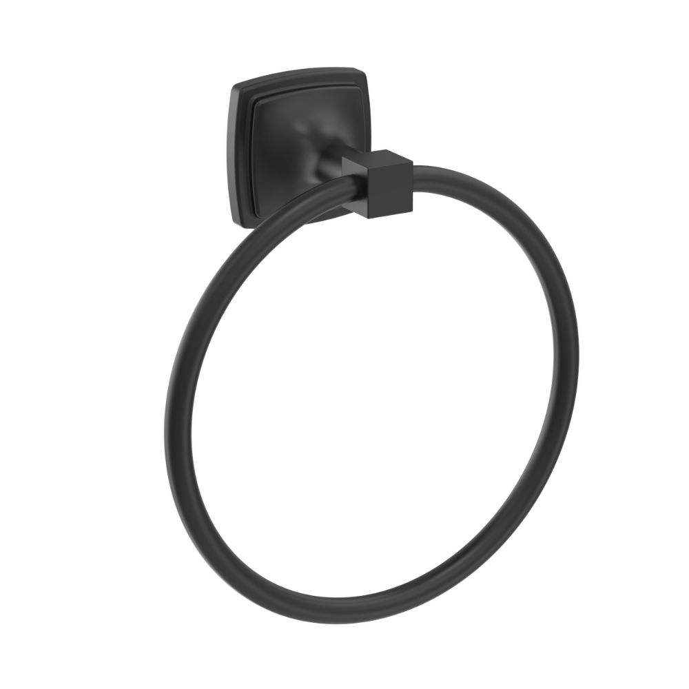 Amerock BH36092MB Stature Matte Black Transitional 7-9/16 in (192 mm) Length Towel Ring