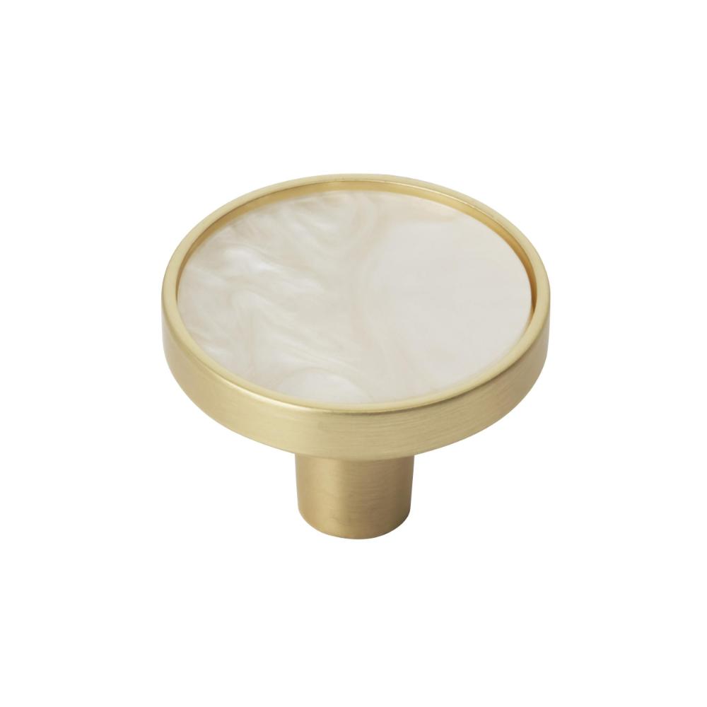 Amerock 2PK36971MOP Accents 1-1/4 inch (32mm) Diameter Gold/Mother of Pearl Cabinet Knob - 2 Pack
