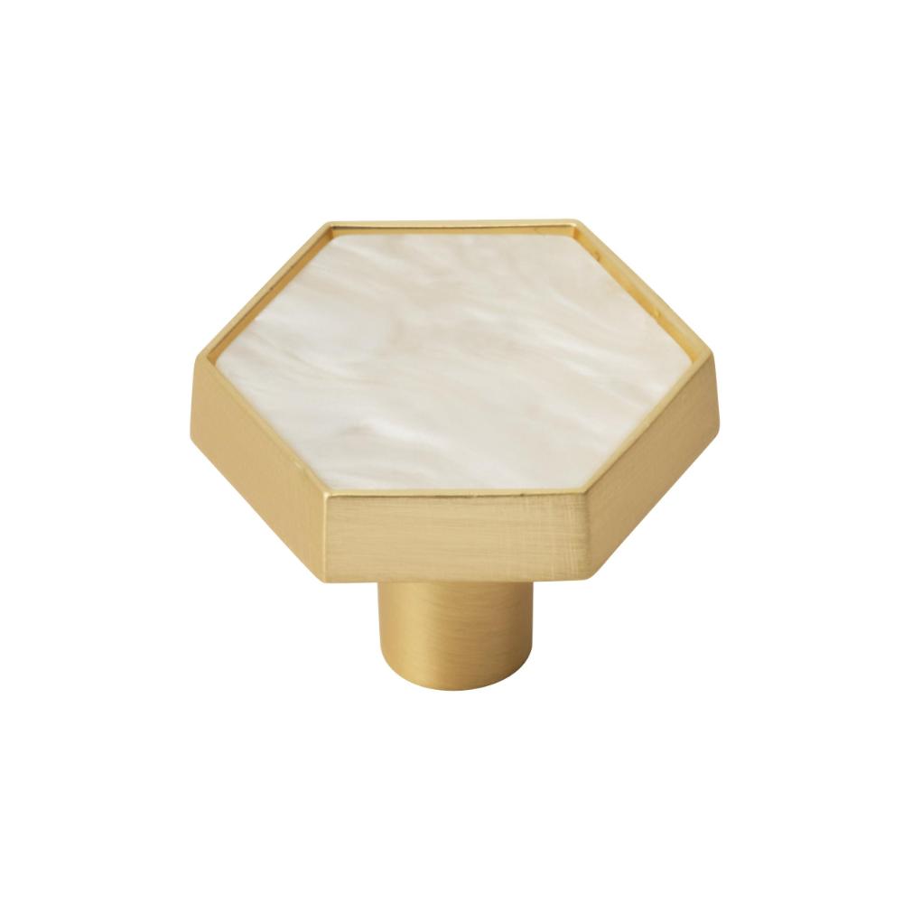 Amerock 2PK36973MOP Accents 1-5/16 inch (33mm) Length Gold/Mother of Pearl Cabinet Knob - 2 Pack