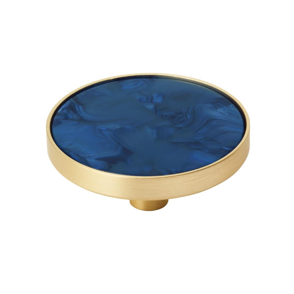 Amerock 2PK36972NVB Accents 2 inch (51mm) Diameter Gold/Navy Blue Cabinet Knob - 2 Pack