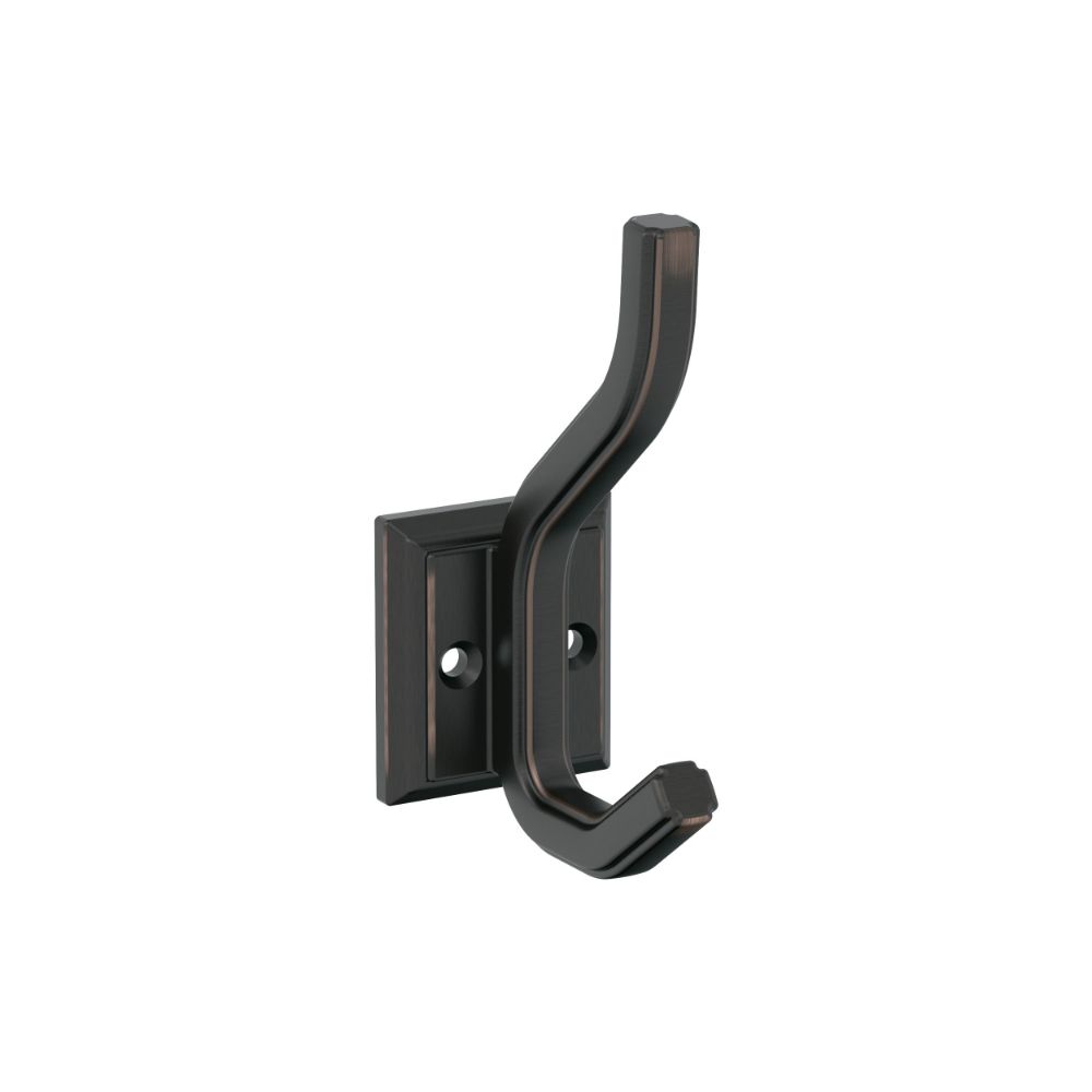 Amerock H37005ORB Aliso Double Prong Oil-Rubbed Bronze Decorative Wall Hook