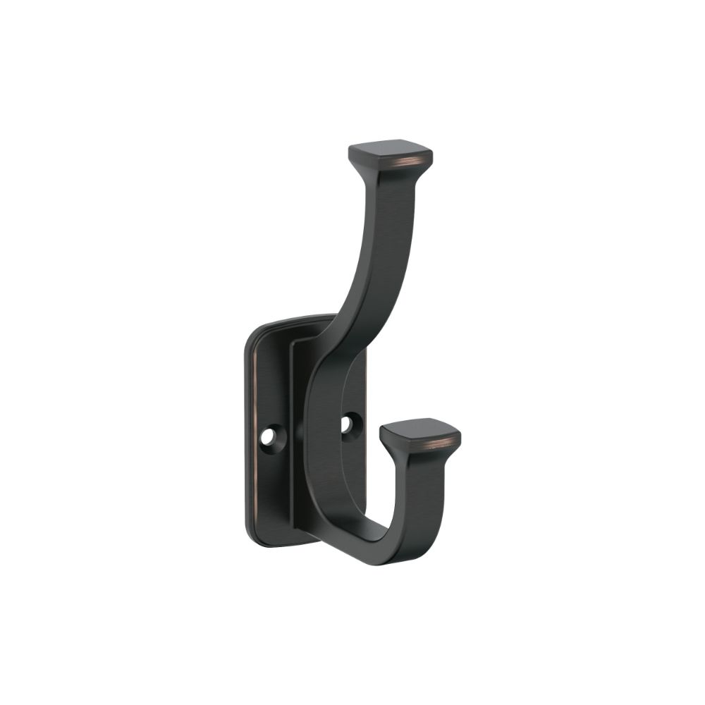 Amerock H37007ORB Alder Transitional Double Prong Oil Rubbed Bronze Wall Hook