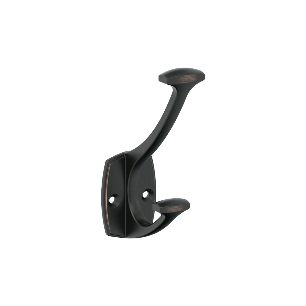 Amerock H37001ORB Vicinity Double Prong Oil-Rubbed Bronze Decorative Wall Hook