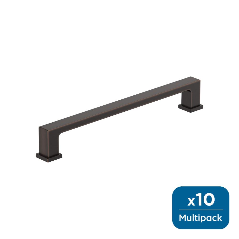 Amerock 10BX37033ORB Bridgeport 6-5/16 inch (160mm) Center-to-Center Oil-Rubbed Bronze Cabinet Pull - 10 Pack