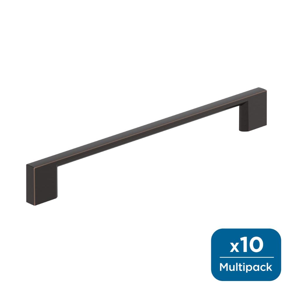 Amerock 10BX37134ORB Cityscape 7-9/16 inch (192mm) Center-to-Center Oil-Rubbed Bronze Cabinet Pull - 10 Pack