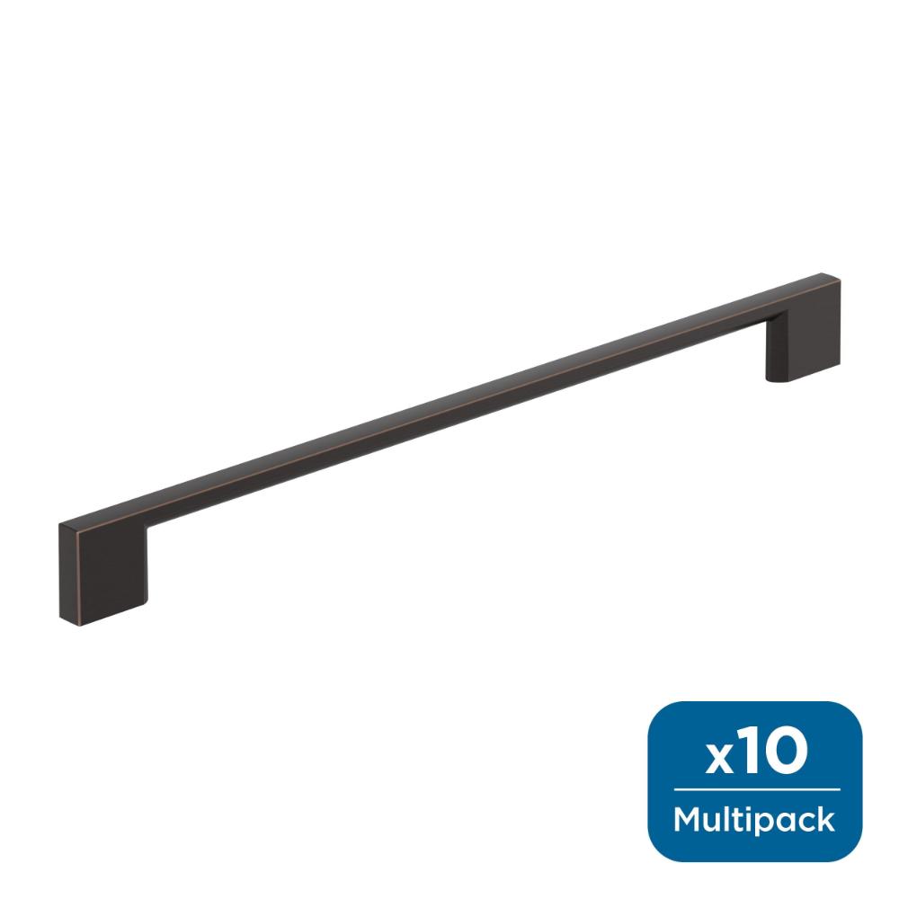 Amerock 10BX37135ORB Cityscape 10-1/16 inch (256mm) Center-to-Center Oil-Rubbed Bronze Cabinet Pull - 10 Pack