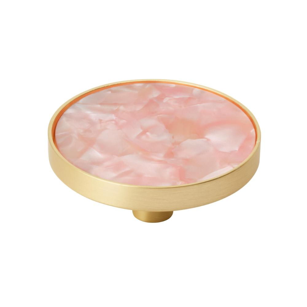 Amerock 2PK36972PNK Accents 2 inch (51mm) Diameter Gold/Pink Cabinet Knob - 2 Pack