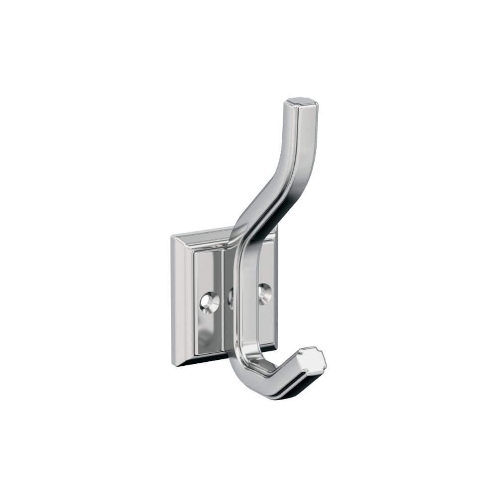 Amerock H3700526 Aliso Transitional Double Prong Chrome Wall Hook