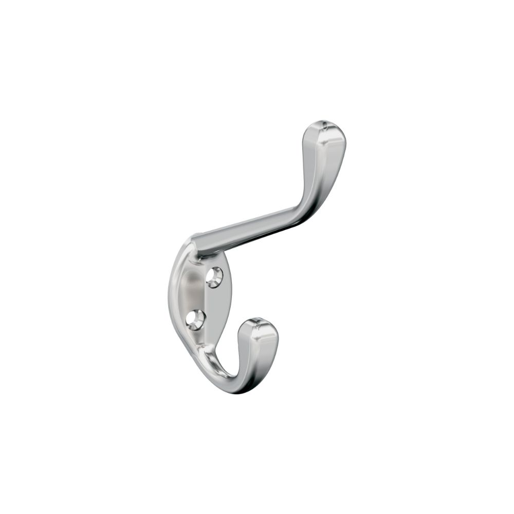 Amerock H5545126 Noble Traditional Double Prong Chrome Wall Hook