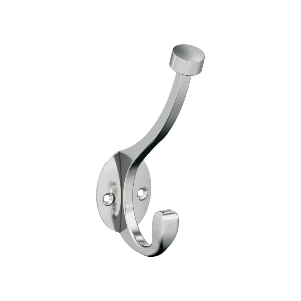 Amerock H5546526 Adare Traditional Double Prong Chrome Wall Hook
