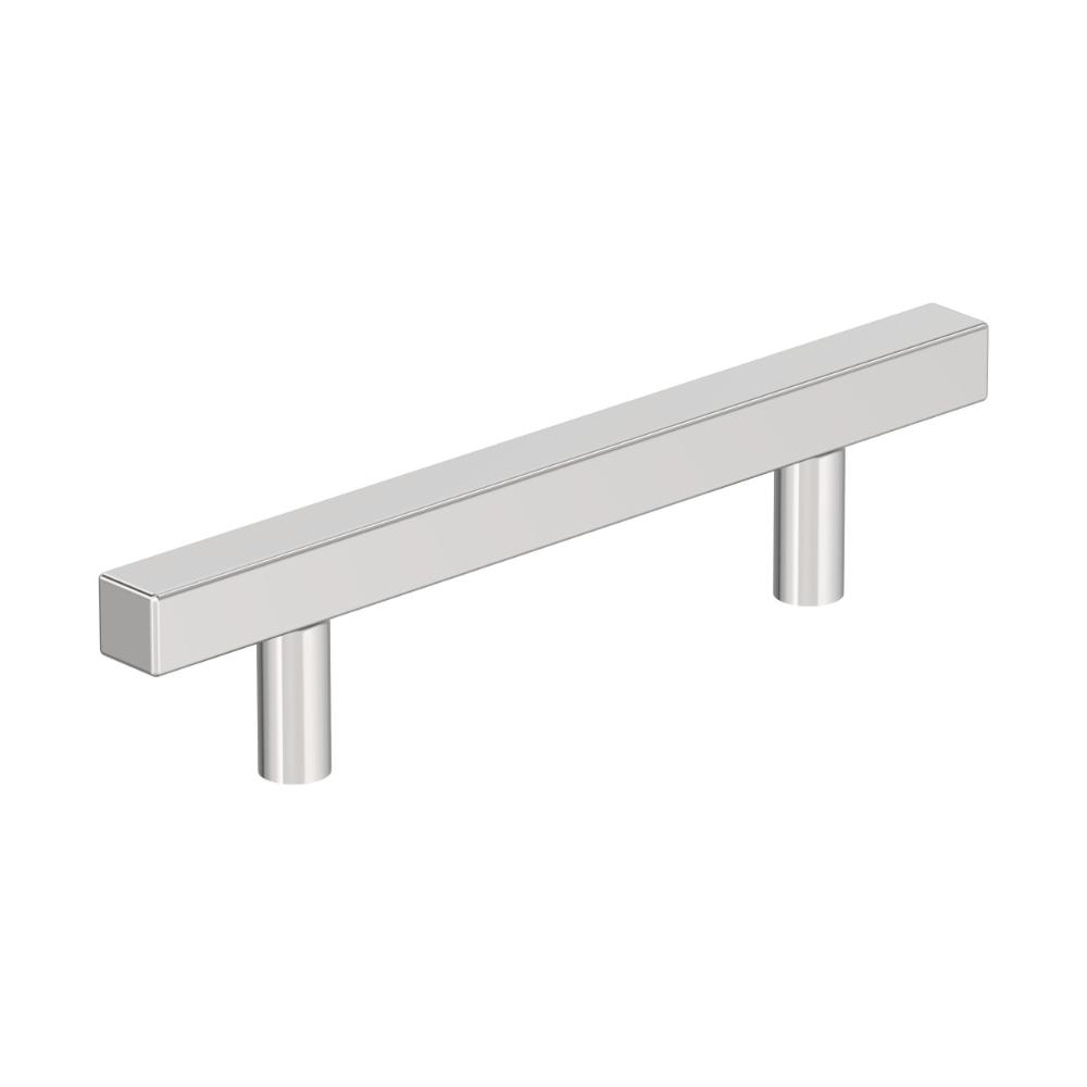 Amerock BP3717626 Bar Pulls Square 3-3/4 inch (96mm) Center-to-Center Polished Chrome Cabinet Pull