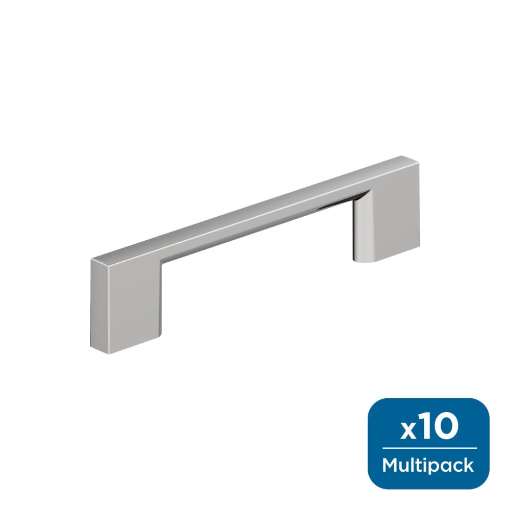 Amerock 10BX3713126 Cityscape 3-3/4 inch (96mm) Center-to-Center Polished Chrome Cabinet Pull - 10 Pack