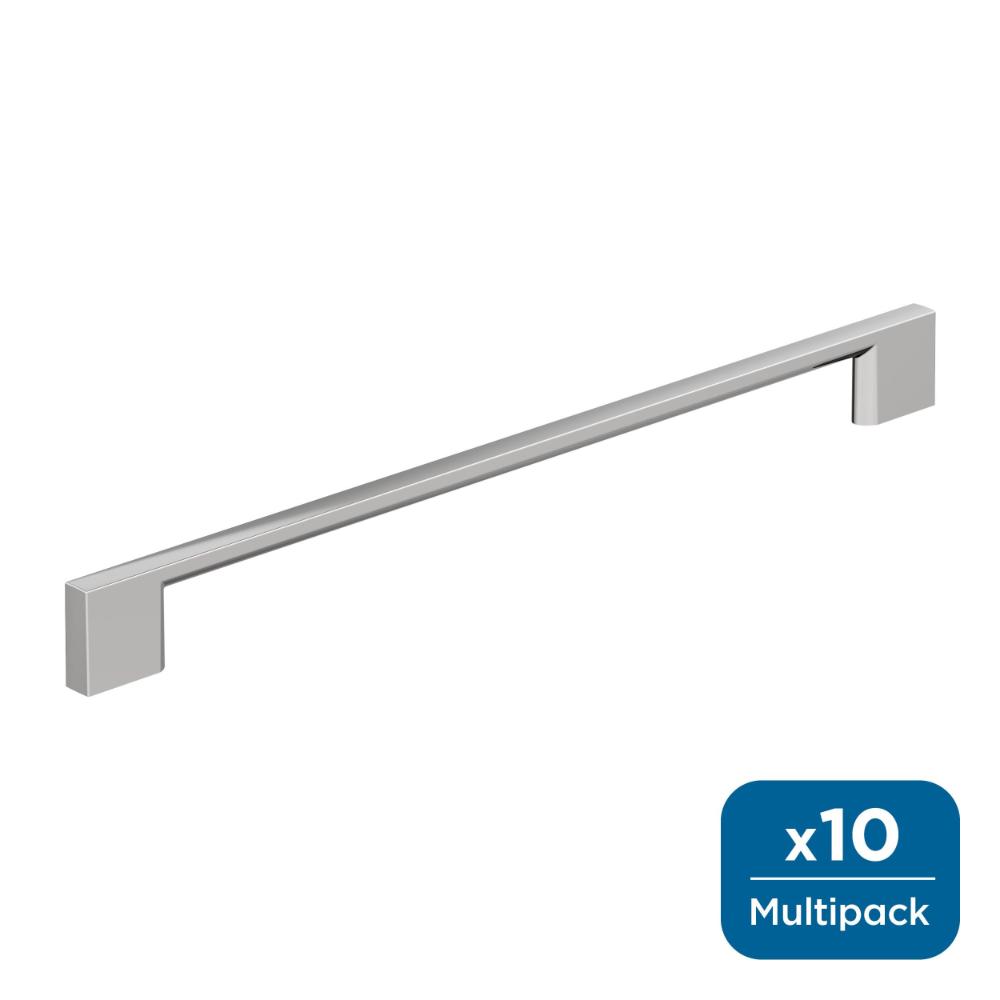 Amerock 10BX3713526 Cityscape 10-1/16 inch (256mm) Center-to-Center Polished Chrome Cabinet Pull - 10 Pack
