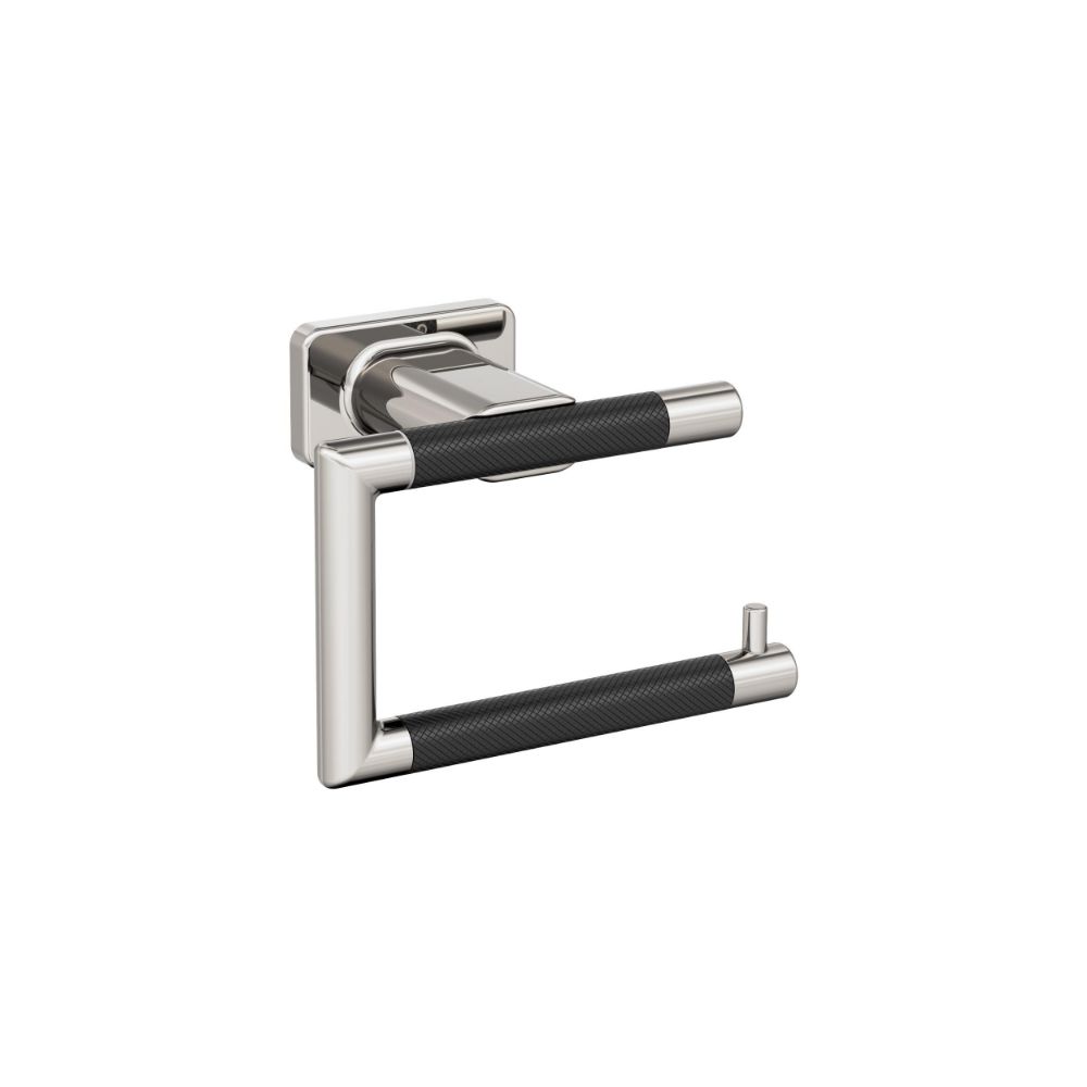 Amerock BH26617PNBBR Esquire Polished Nickel/Black Bronze Contemporary Single Post Toilet Paper Holder