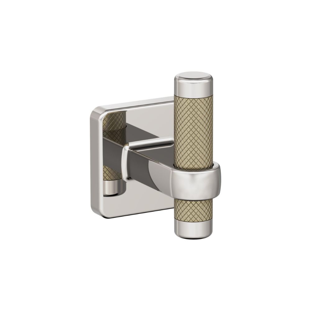 Amerock BH36563PNBBZ Esquire Polished Nickel/Golden Champagne Contemporary Single Robe Hook