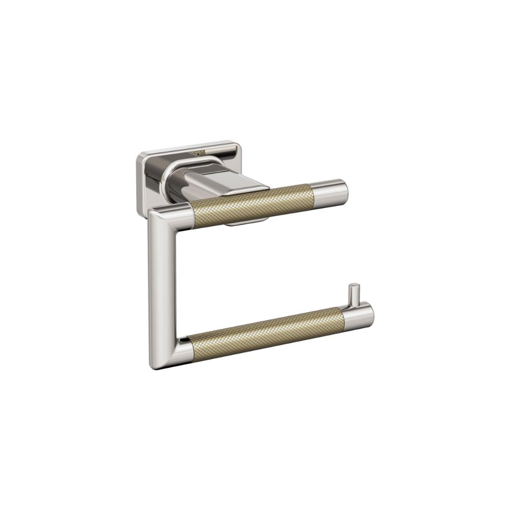 Amerock BH26617PNBBZ Esquire Polished Nickel/Golden Champagne Contemporary Single Post Toilet Paper Holder