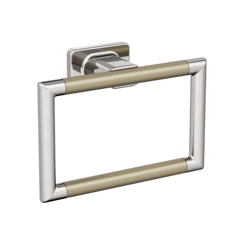 Amerock BH26612PNBBZ Esquire Polished Nickel/Golden Champagne Closed Towel Ring