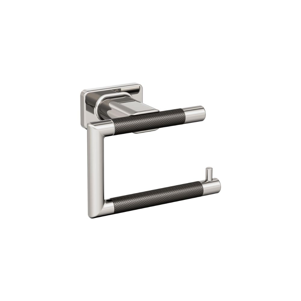 Amerock BH26617PNGM Esquire Polished Nickel/Gunmetal Contemporary Single Post Toilet Paper Holder