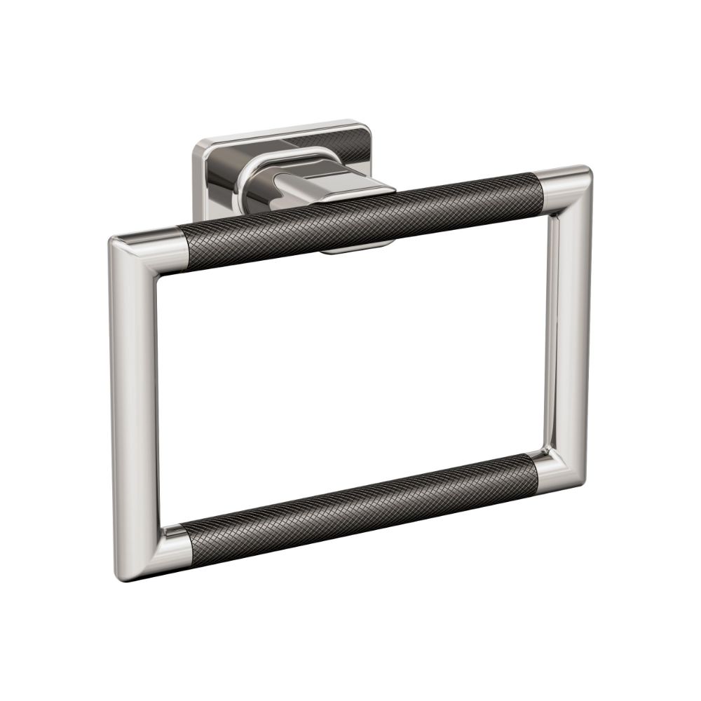Amerock BH26612PNGM Esquire Polished Nickel/Gunmetal Contemporary 5-1/4 in (133 mm) Length Towel Ring