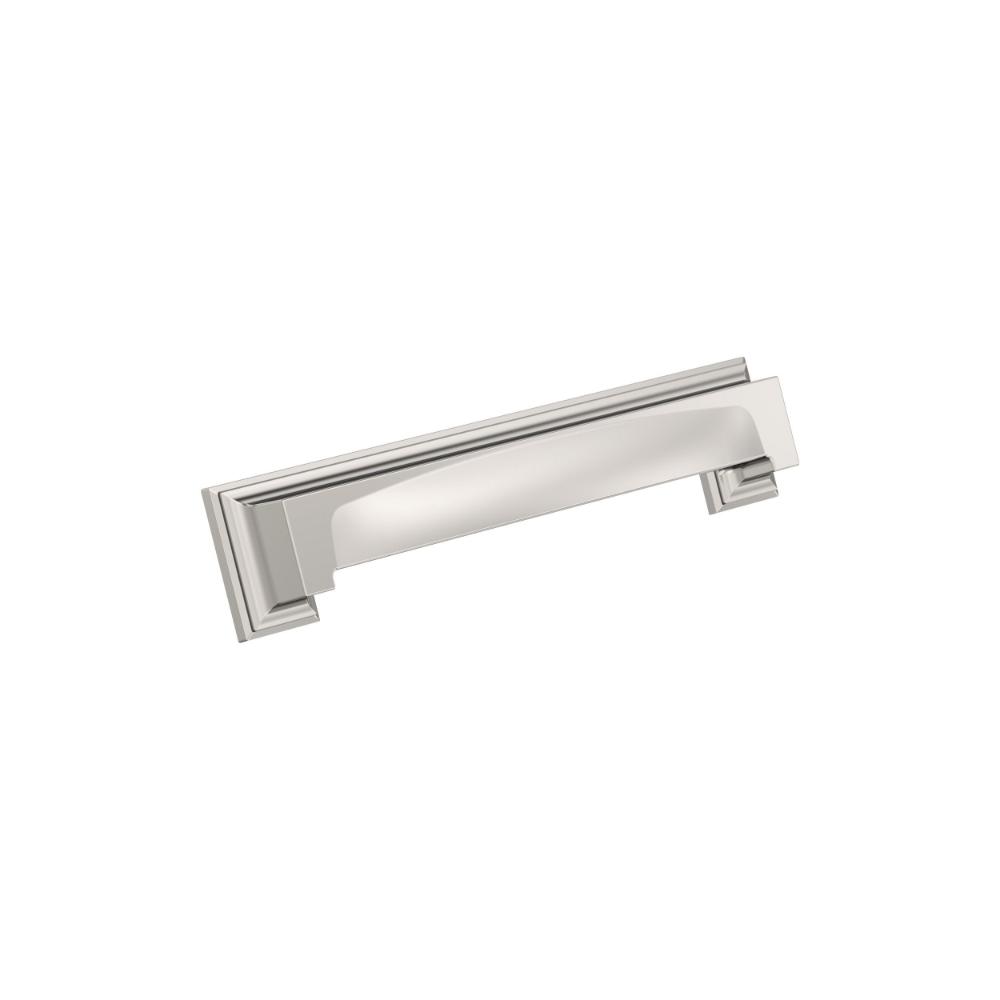 Amerock BP36763PN Appoint 5-1/16 inch or 6-5/16 inch (128mm or 160mm) Center-to-Center Polished Nickel Cabinet Cup Pull