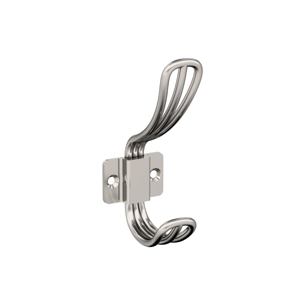 Amerock H37006PN Vinland Transitional Double Prong Polished Nickel Wall Hook