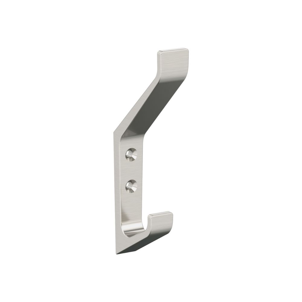 Amerock H37003G10 Emerge Contemporary Double Prong Satin Nickel Wall Hook