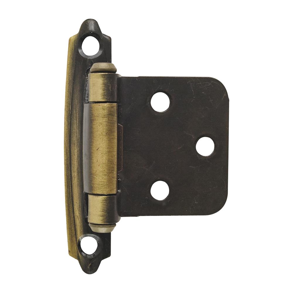 Amerock BPR3429AE Self-Closing, Face Mount Hinge with Variable Overlay - Antique Brass