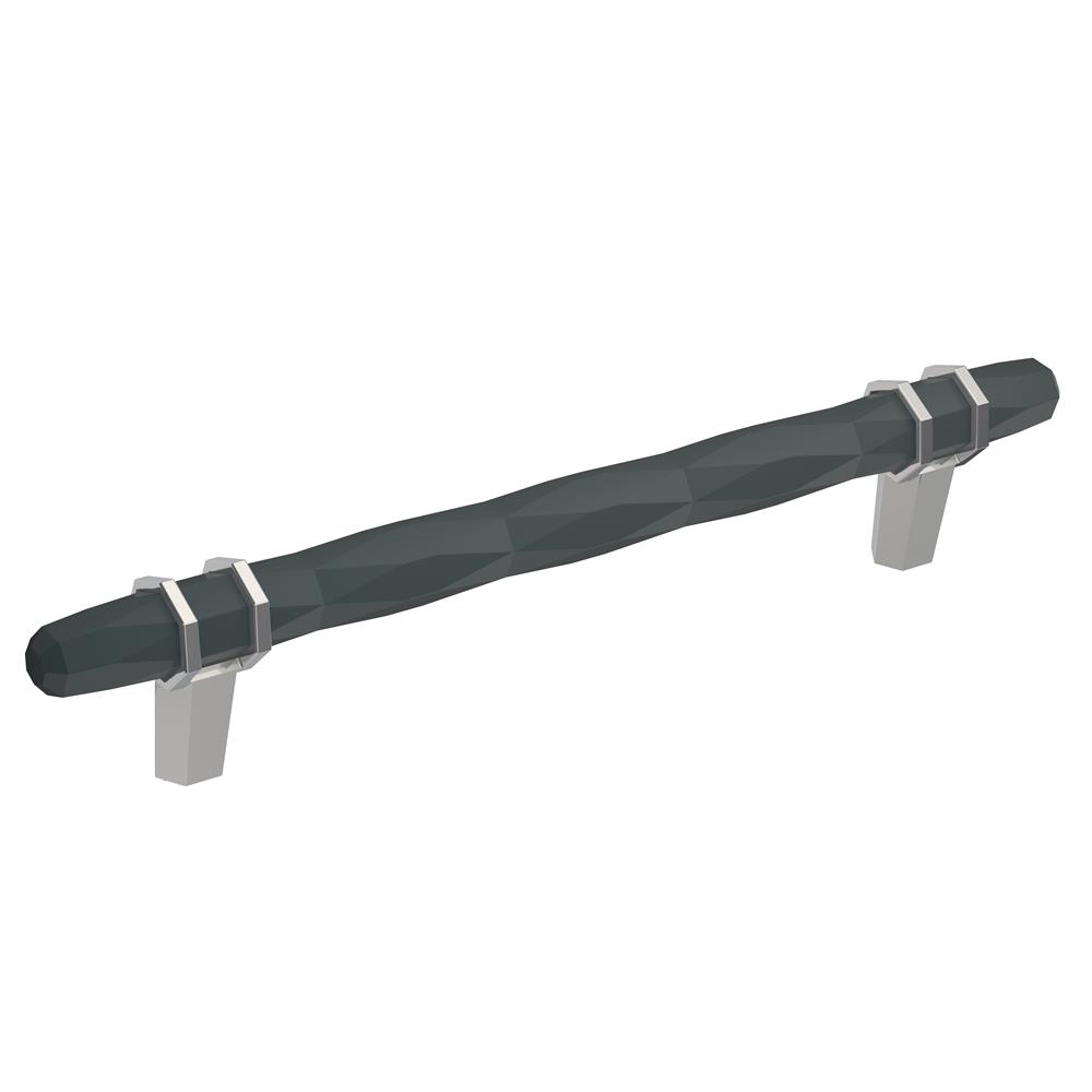 Amerock BP36650BBR26 London 6-5/16 inch (160mm) Center-to-Center Black Bronze/Polished Chrome Cabinet Pull